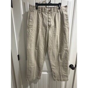 Izod Men’s Chino 36/32 Flat Front Khakis Pants 100% Cotton
